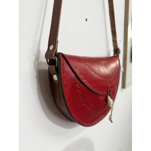 Bolso rojo de  cuero