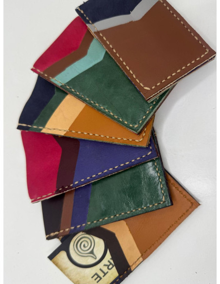 Tarjeteros de piel de colores