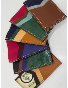 Tarjeteros de piel de colores