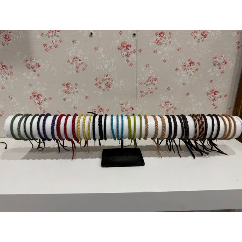 Pulseras de cuero trenzados de colores