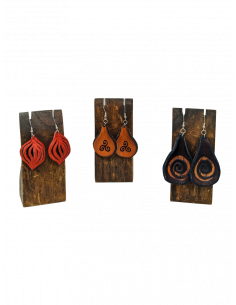 Pendientes de cuero con gancho de plata