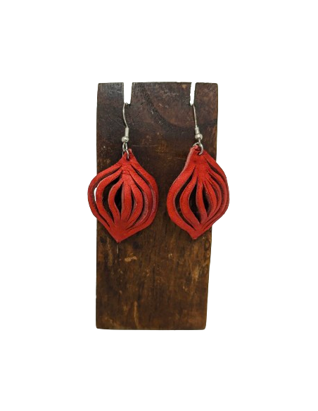 Pendientes de cuero con gancho de plata