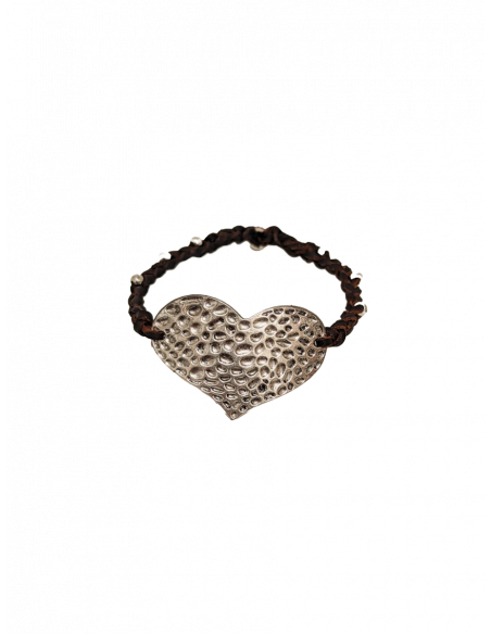 Pulsera corazón de plata