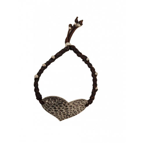 Pulsera corazón de plata