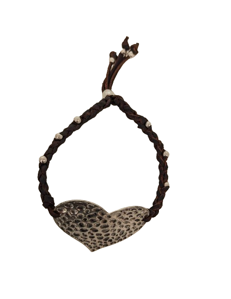 Pulsera corazón de plata