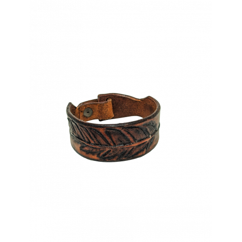 Brazalete labrado pluma