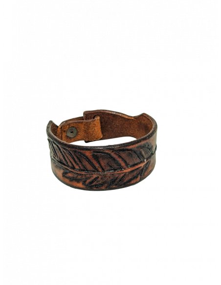 Brazalete labrado pluma